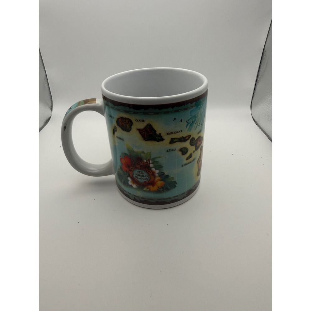 ABC Stores Hawaii Vintage Map Coffee Mug Teal Tropical Islands Souvenir C91176